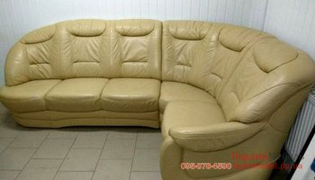Мягкий кожаный угловой диван