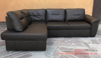Раскладной угловой кожаный диван