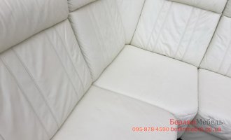Кожаный мягкий угловой диван