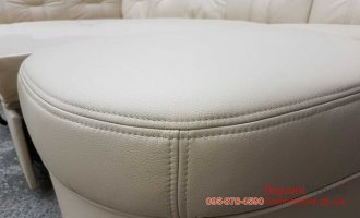 П-образный кожаный угловой диван
